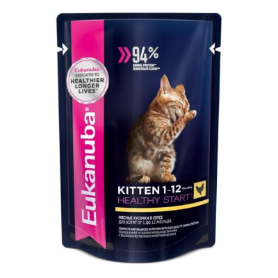 Eukanuba Kitten влажный корм для котят с курицей 85г
