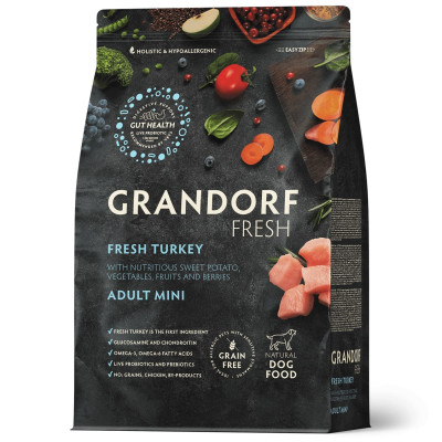 Grandorf Fresh Сухой корм для собак мелких пород, со вкусом индейки с бататом 1кг