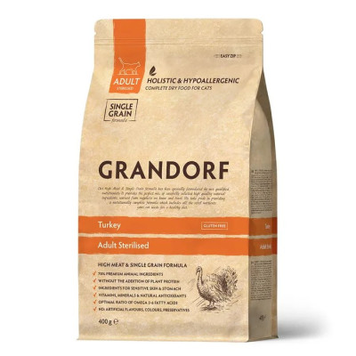 Grandorf Сухой корм для стерилизованных кошек Индейка 400г