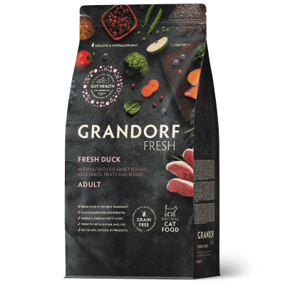 Grandorf Fresh для взрослых кошек с уткой и бататом 2кг