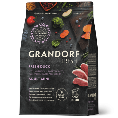 Grandorf Fresh Сухой корм для собак мелких пород, со вкусом утки с бататом, 1кг