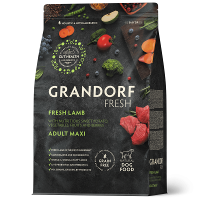 Grandorf Fresh для взрослых собак крупных пород с ягненком и бататом 3кг