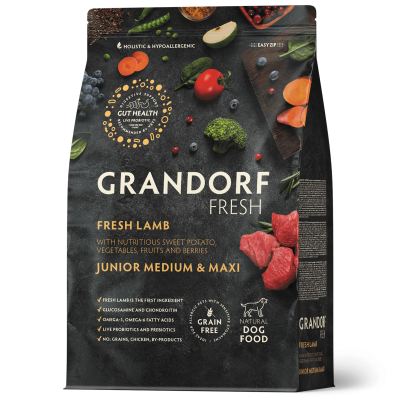 Grandorf Fresh для юниоров и беременных собак с ягненком и бататом 3кг