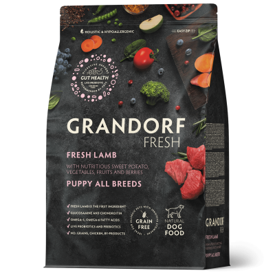 Grandorf Fresh для щенков и беременных собак с ягненком и бататом 3кг