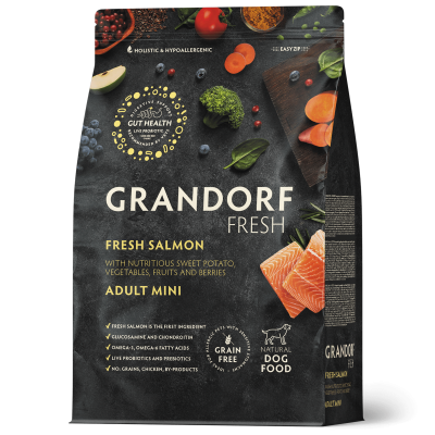 Grandorf Fresh Сухой корм для собак мелких пород, лосось с бататом 1кг