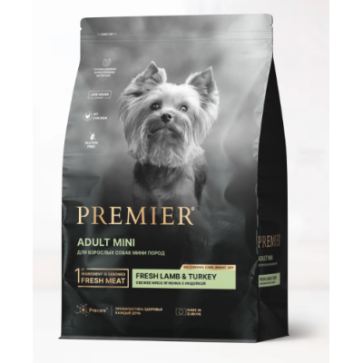 Premier Dog Lamb and Turkey ADULT Mini Свежее мясо ягненка с индейкой для собак мелких пород 1кг