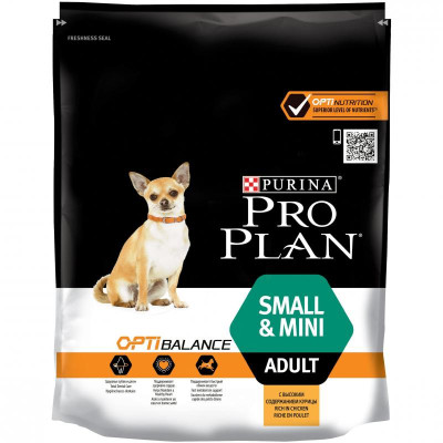 Purina Pro Plan Сухой корм для взрослых собак мини пород Курица, рис 700г