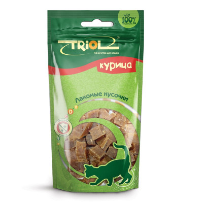 Triol Лакомые кусочки из курицы для кошек, 40г