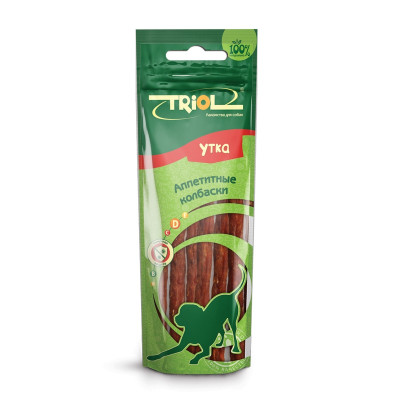 Triol Лакомства для собак Аппетитные колбаски из Утки 40г